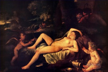  Venus Lienzo - Nicolás Durmiente Venus y Cupido pintor clásico Nicolas Poussin